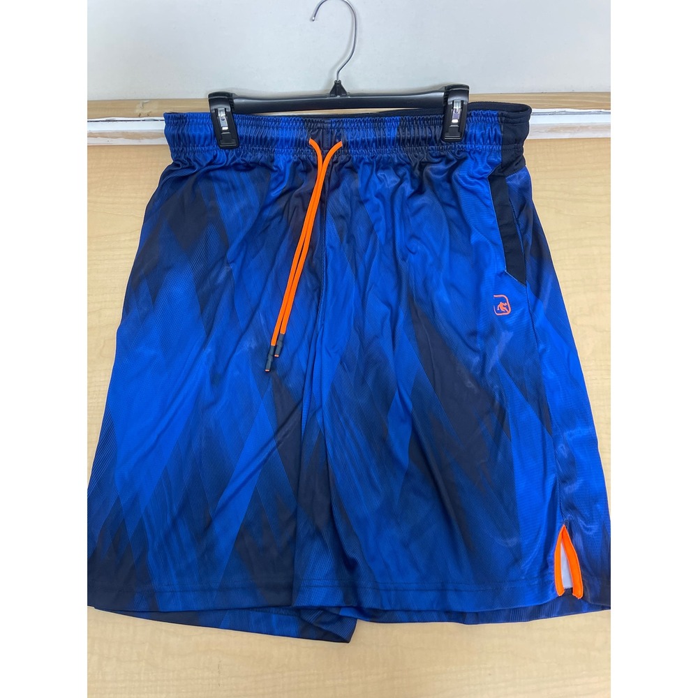 AND1 Mens Basketball Shorts XL Blue Black Graphic Mesh Athletic Gym Pockets